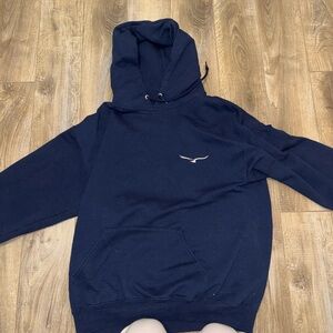 Jerzees Dark Blue Hoodie with Embroidered Logo